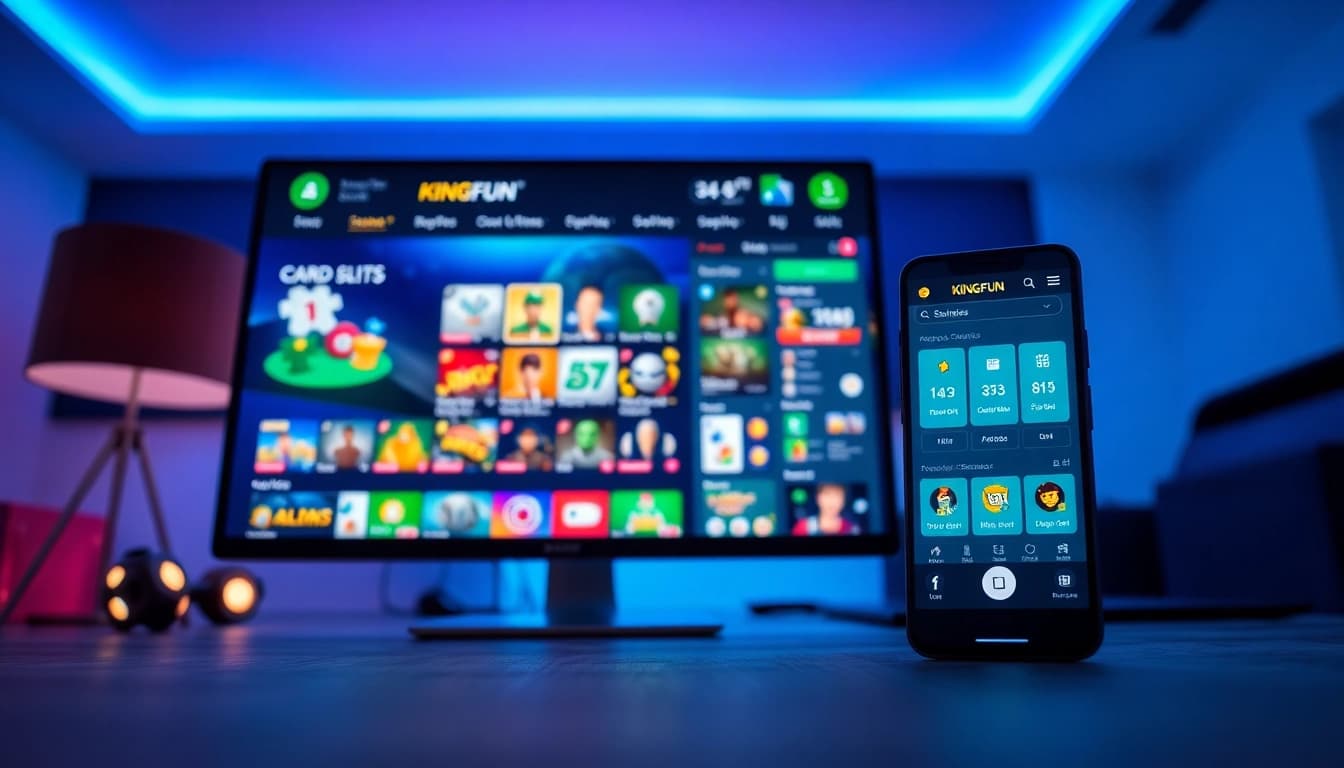 Engaging online gaming interface showcasing KINGFUN's games, illustrating a friendly and innovative atmosphere.