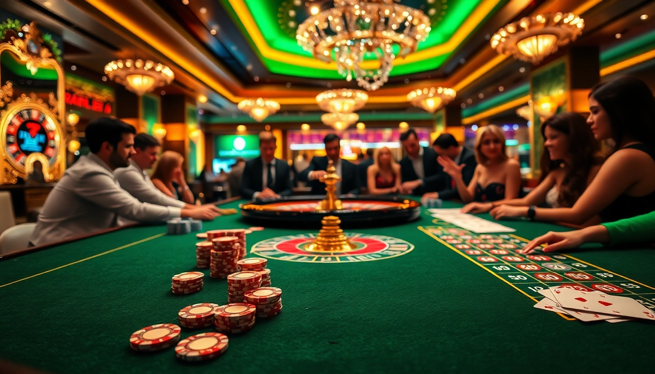 Experience thrilling gaming action at Xin88 casino with poker chips and roulette wheels.