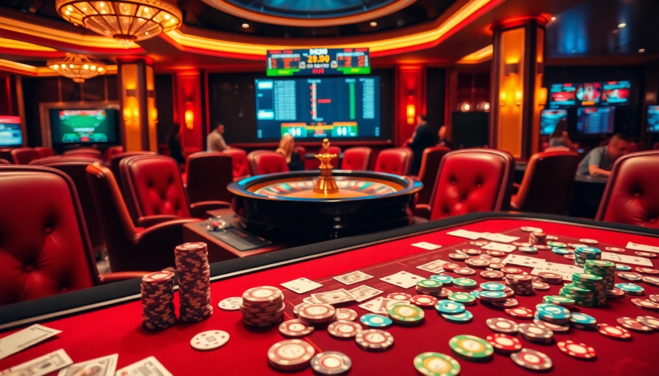 Experience the thrill of kqbd sports betting in a luxurious casino setting with vibrant poker chips and roulette.