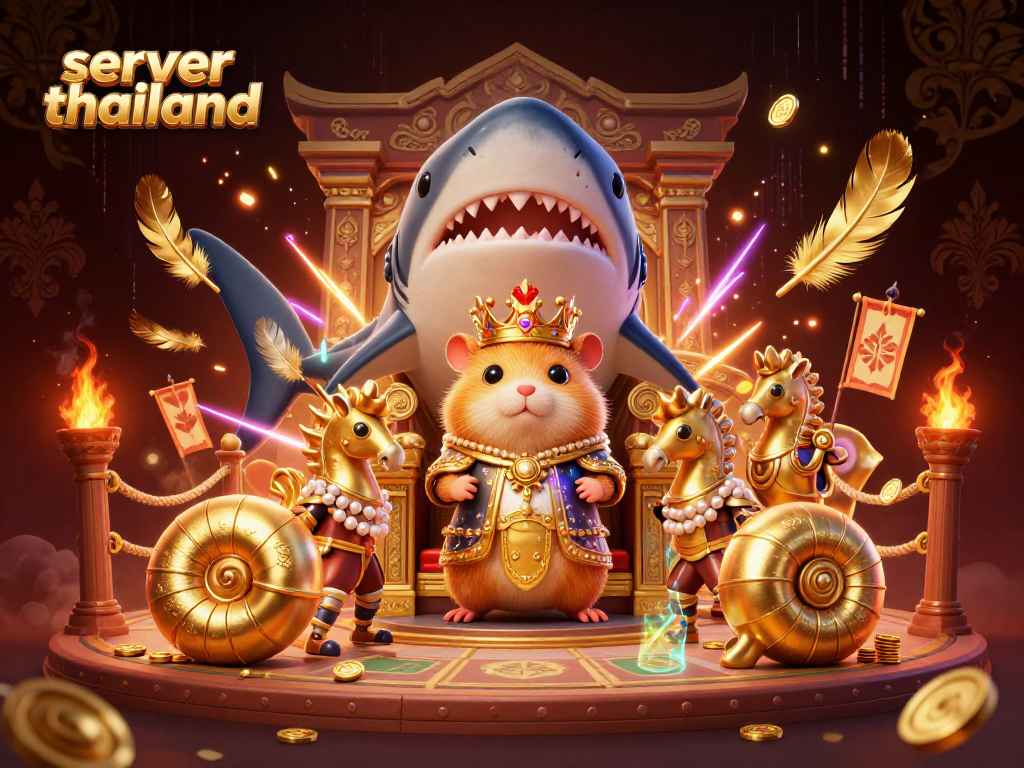 Engage players with the thrilling server thailand experience depicted in a vibrant 3D casino scene.
