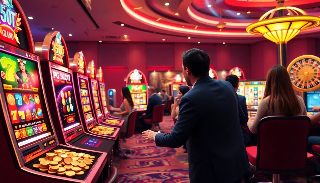 Experience thrilling gameplay with link situs slot demo pg soft showcased in a vibrant casino scene.