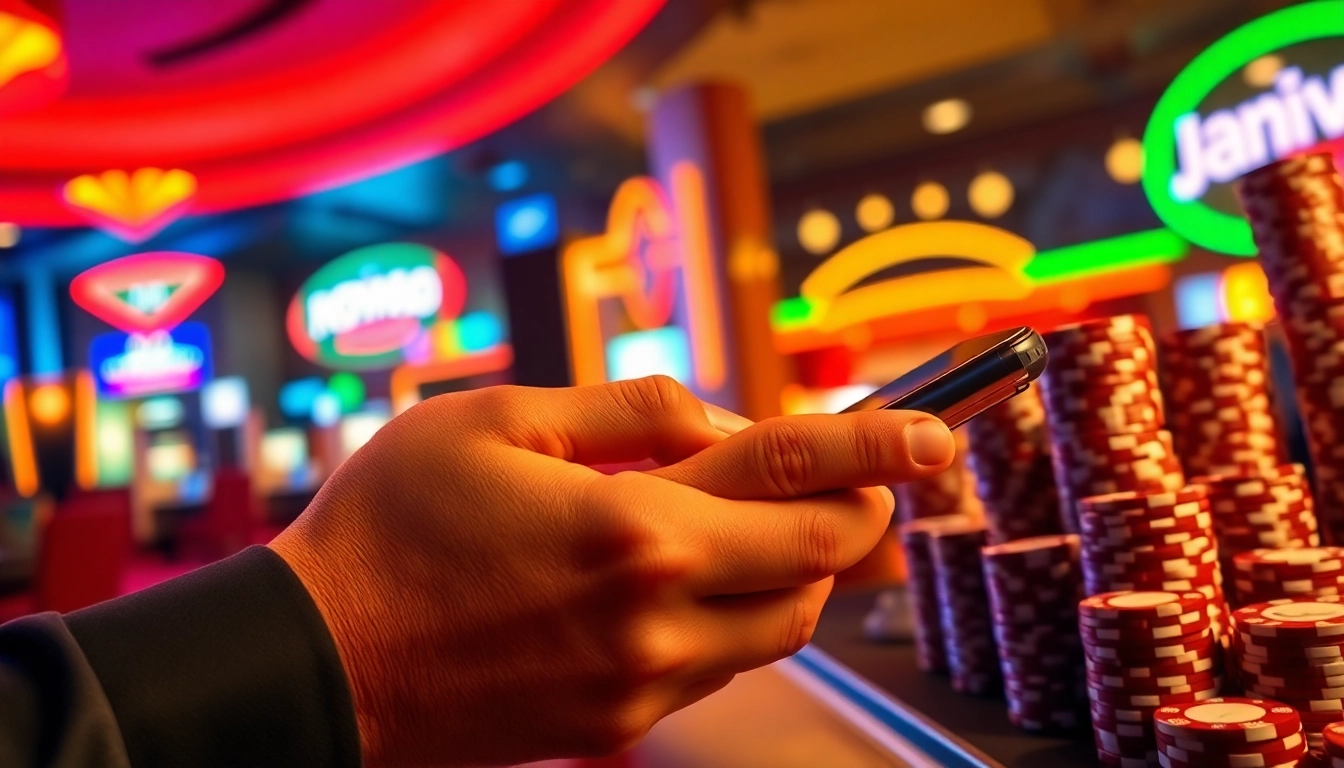 View of a player using the Nova88 Touch n Go deposit in a vibrant casino setting.