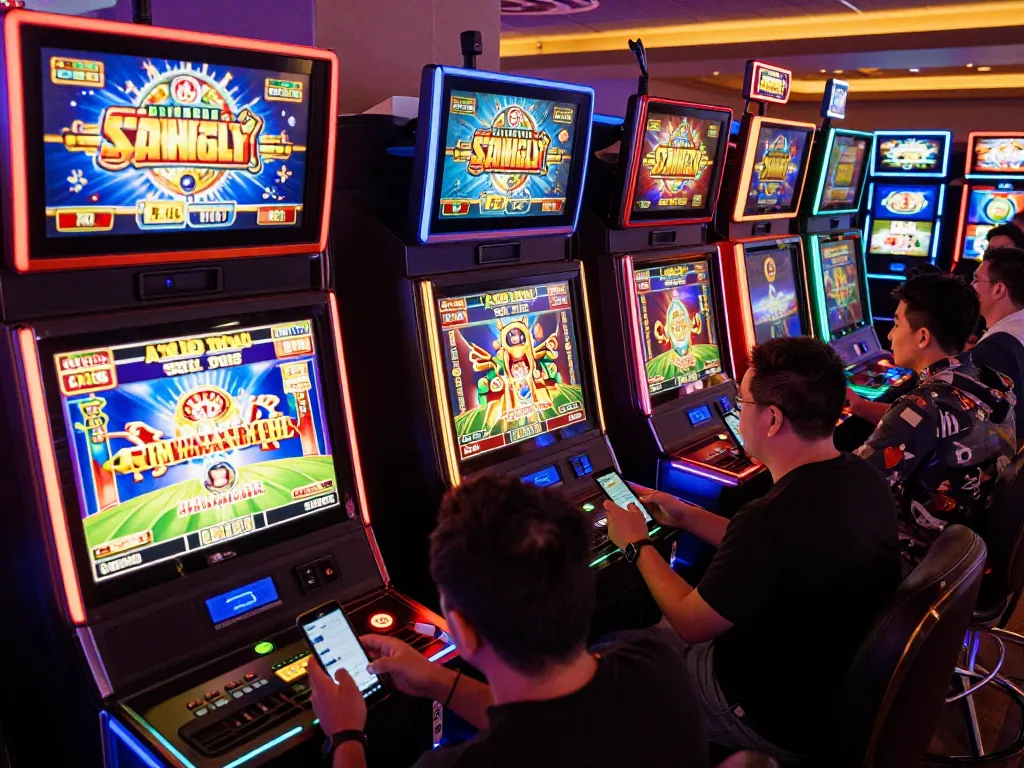 Bermain mesin slot di kasino online aman788 dengan tampilan berwarna-warni dan permainan yang menarik