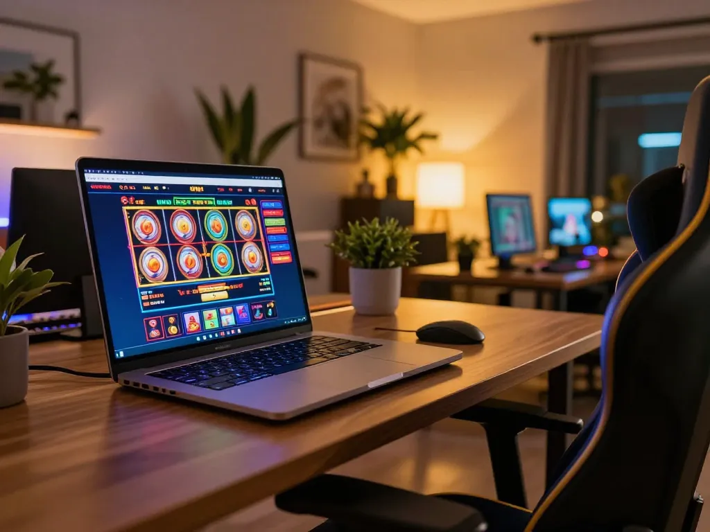 Engaging in online slot gameplay on the website smartcityhostels with vibrant graphics and an inviting setup