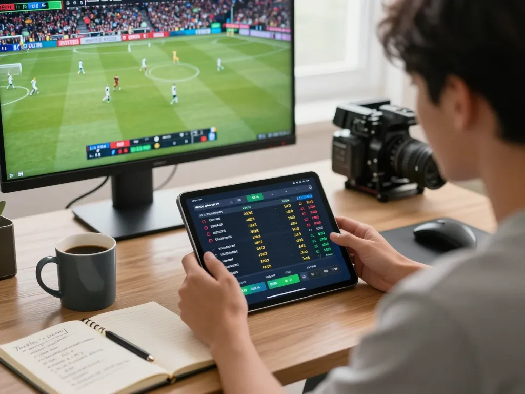 Engaging in live sports betting on SC88 mobile app, showcasing real-time display of odds and match stats at home.