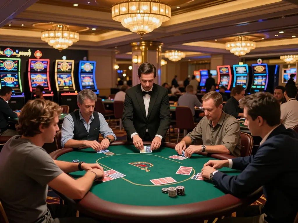 Players enjoying poker at GG 88 casino with vibrant atmosphere and elegant decor.