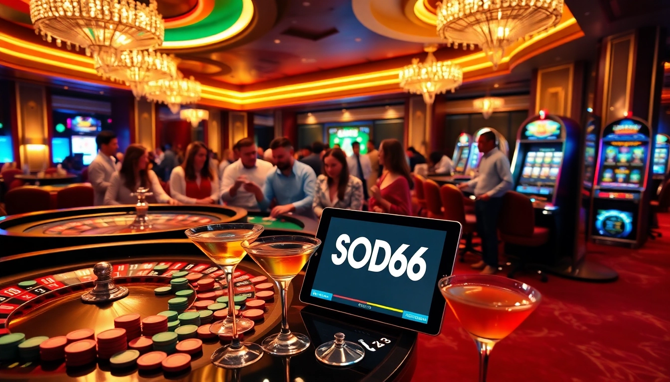 SODO66 casino players enjoying an exciting game night at a vibrant roulette table