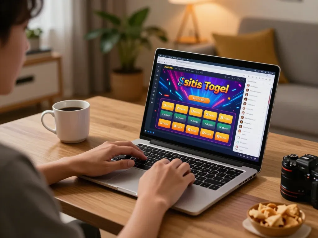 Permainan yang menarik di aplikasi situs togel dalam pengaturan rumah yang nyaman dengan pencahayaan hangat