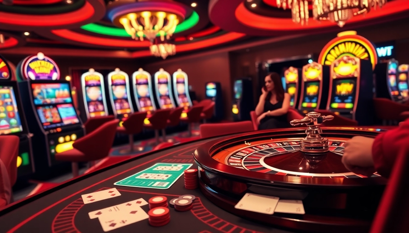 Engaging casino experience with online gambling elements at https://lodetructuyen.co/ featuring cards, chips, and a roulette wheel.