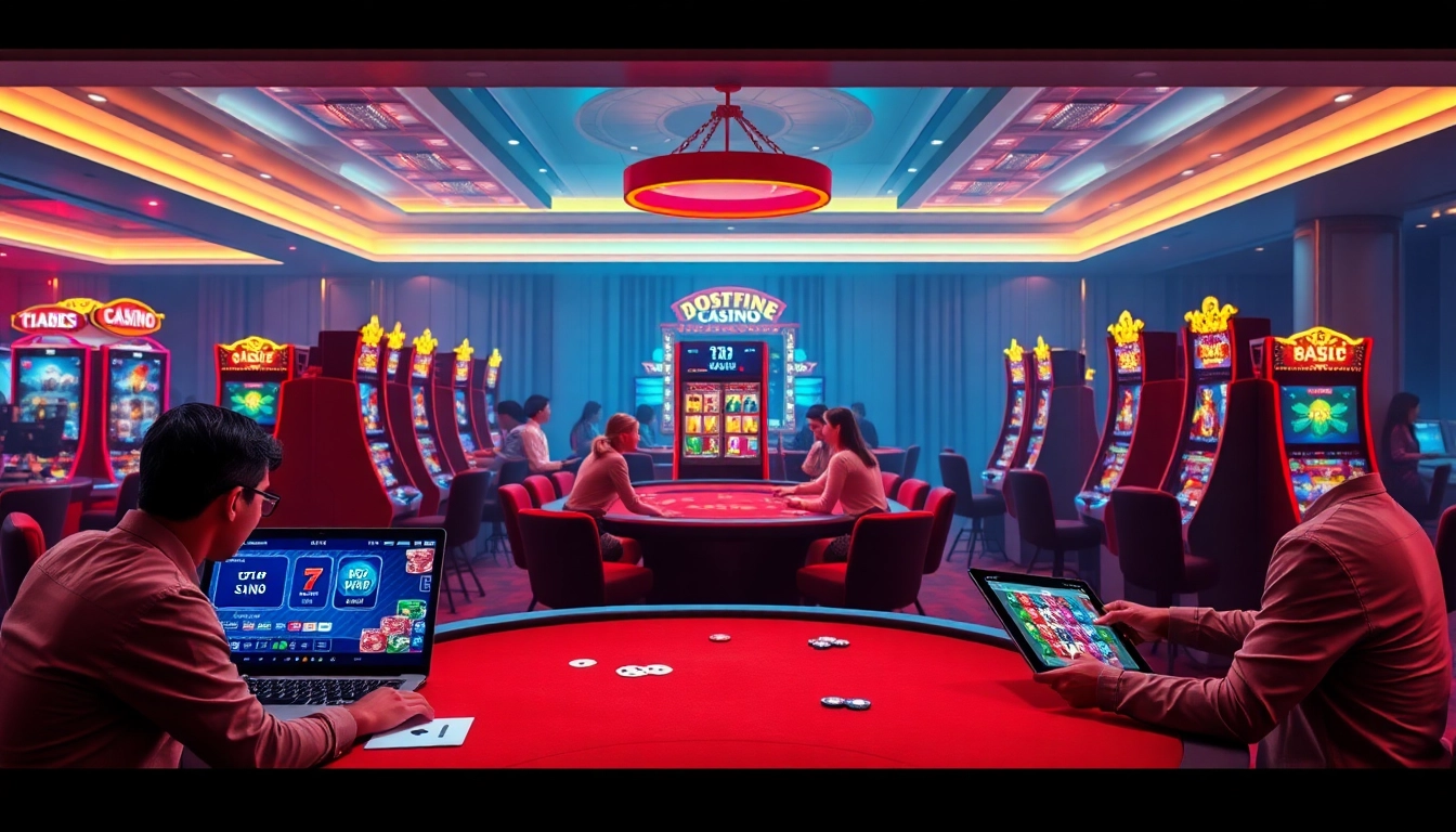 Engaged players enjoying vibrant games at HB88 online casino with modern interfaces and luxury design.