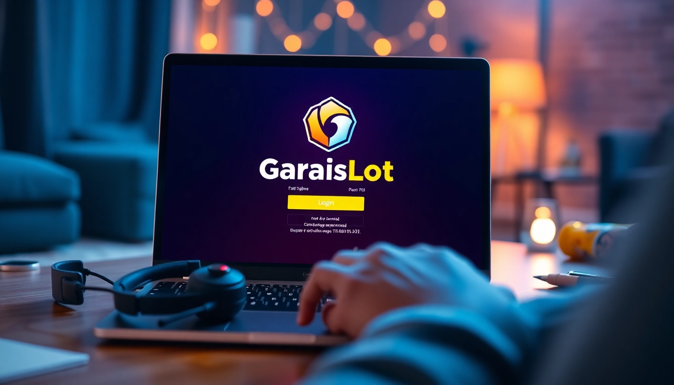 Masuk ke halaman garasislot login dengan laptop modern di ruang permainan yang nyaman.