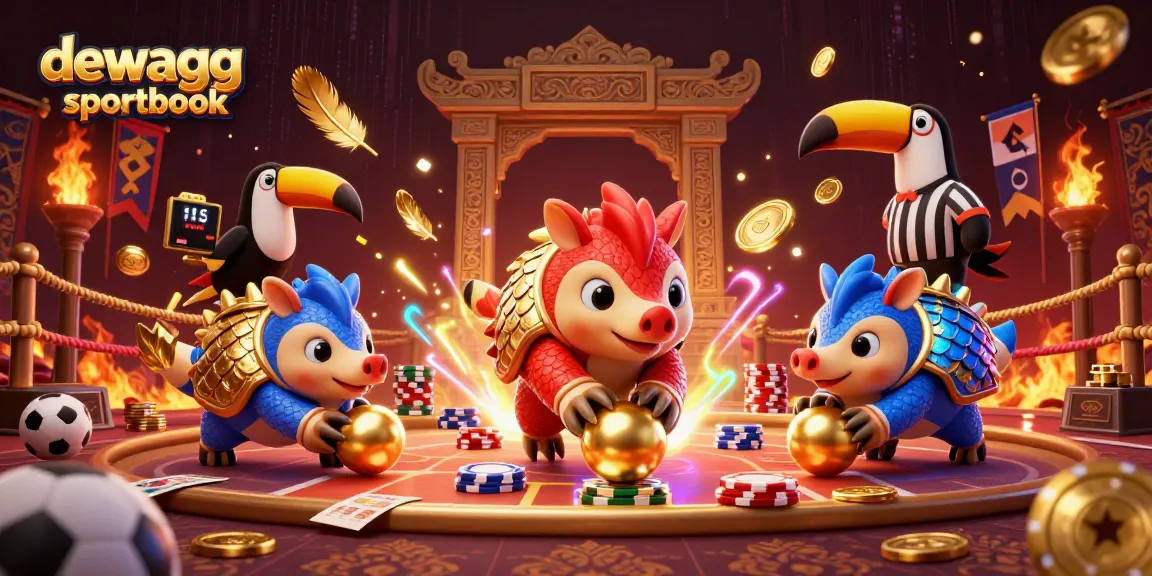 Experience thrilling excitement with dewagg sportbook as pangolins bowl in a vibrant, action-packed casino scene.