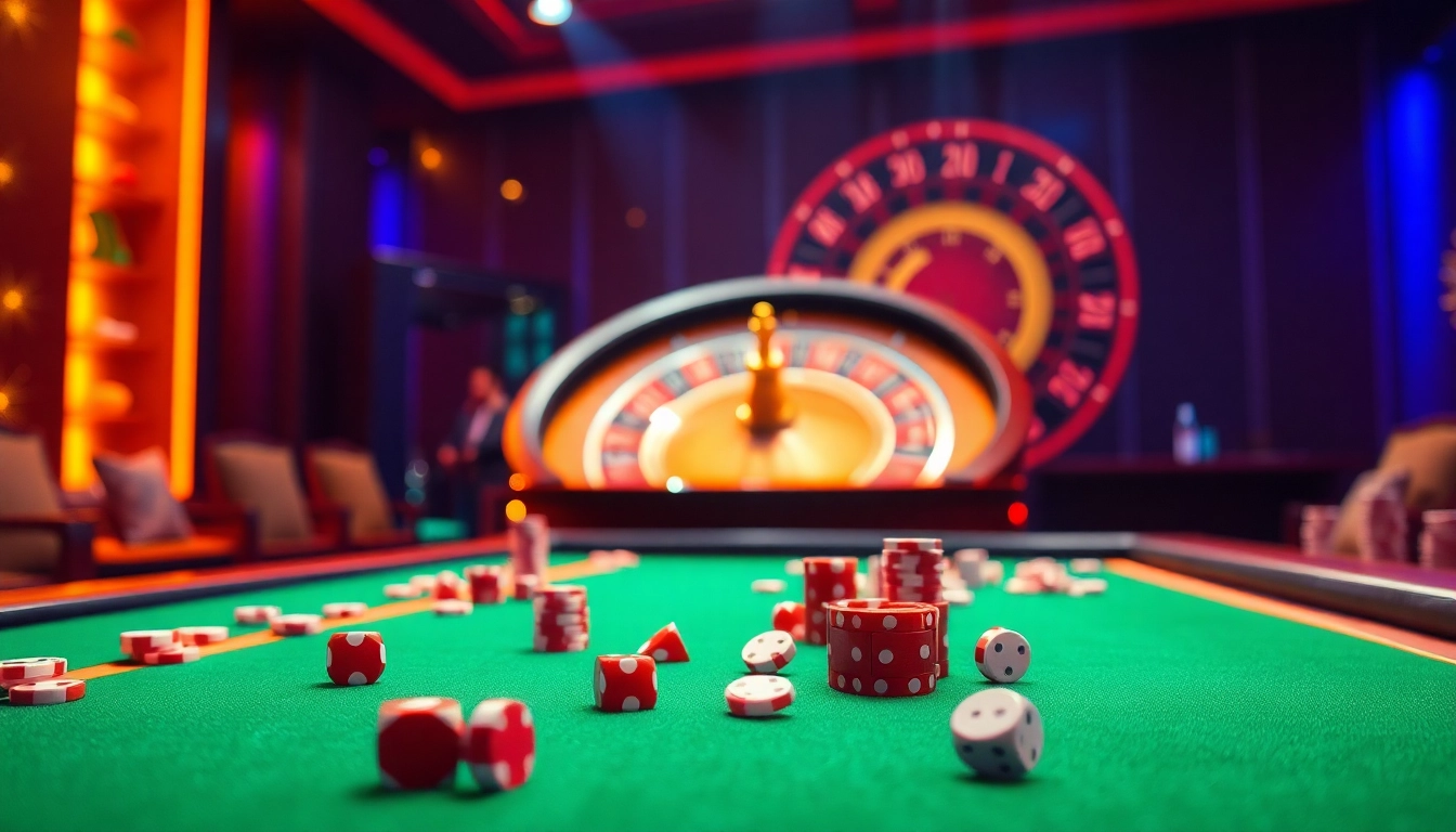 Engaging casino scene featuring online gambling elements and Tài Xỉu MD5 platform at https://taixiumd5.fan/.