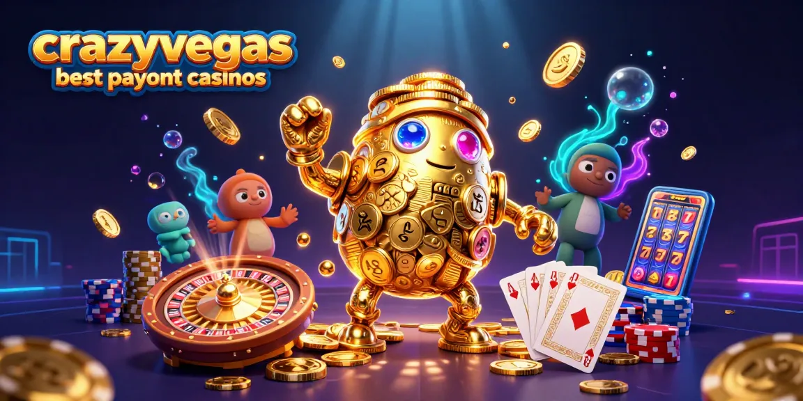 Engage with crazyvegas best payout casinos, featuring dynamic 3D characters and vibrant casino elements.