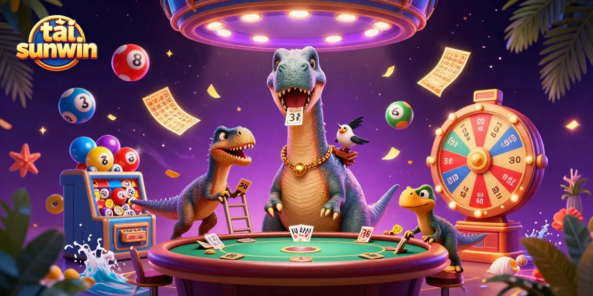 Win big with tải sunwin in this vibrant casino adventure featuring playful dinosaurs.