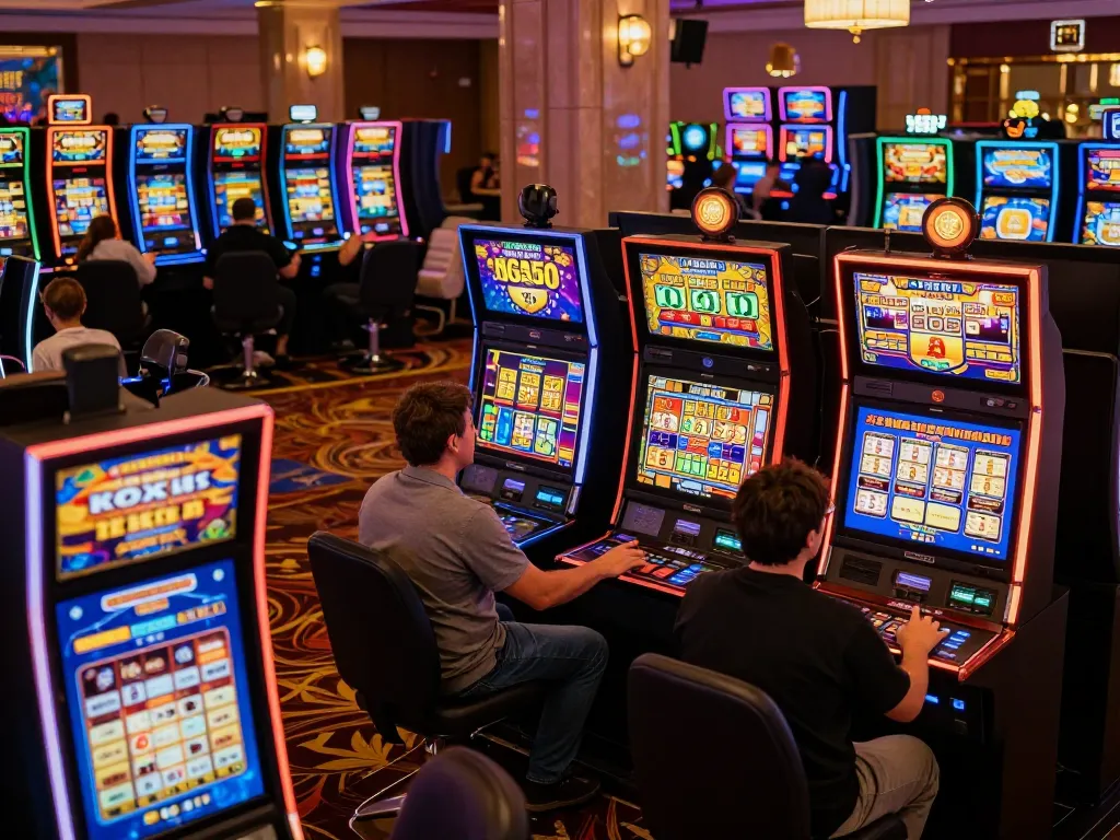 Players enjoying vibrant slots while experiencing the thrill of online gaming and transcrime.