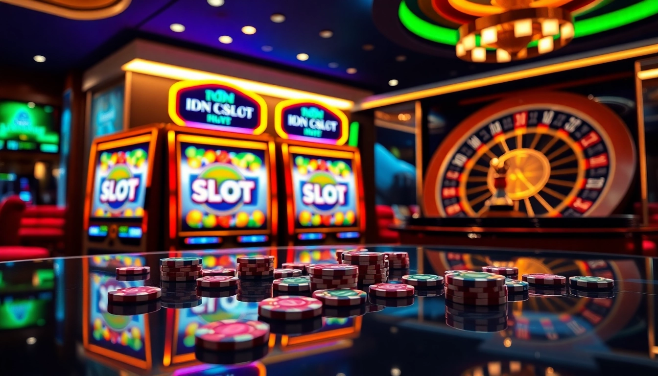 Experience the excitement of IDN slot with vibrant slot machines and luxurious casino ambiance.
