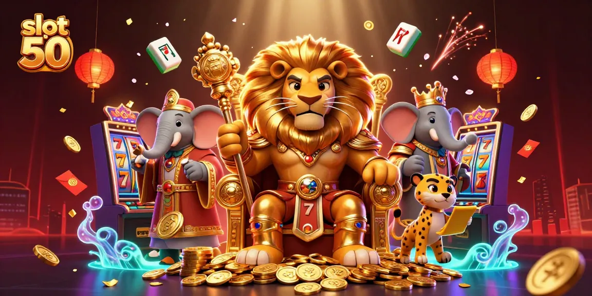 Experience the thrill of slot bet 50 with this vibrant 3D casino illustration featuring rich game elements.