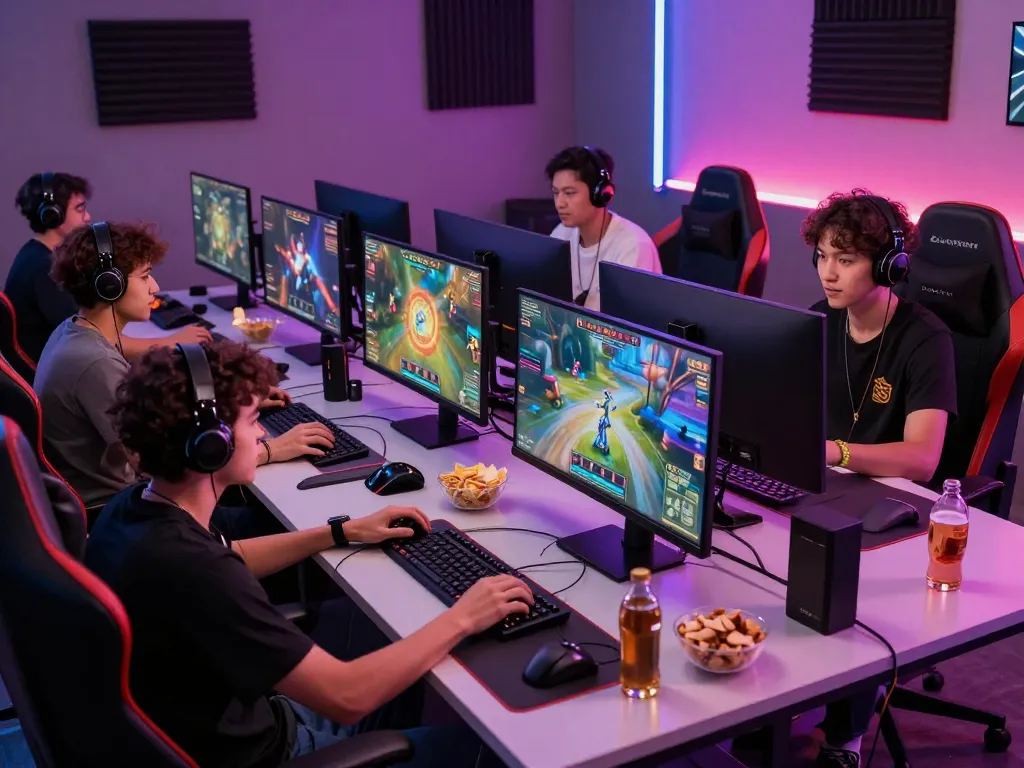 Sunwin gaming platform engaging gamers in competitive play with immersive setups.