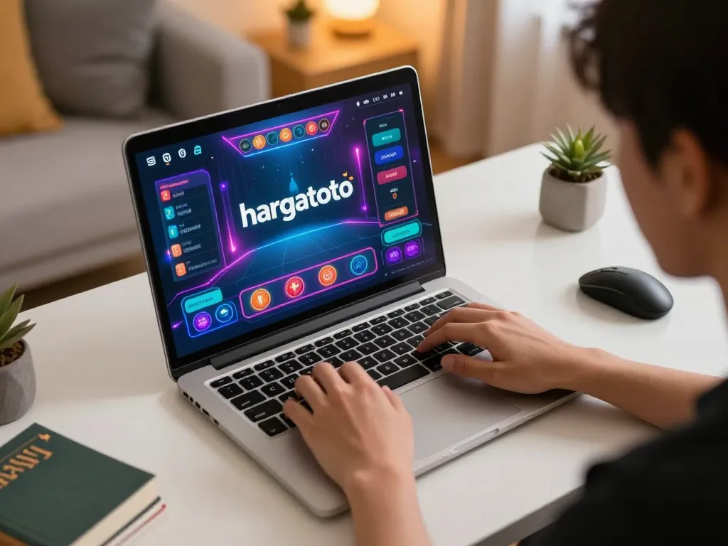 Sesi permainan online yang menarik menampilkan link hargatoto di layar laptop, menunjukkan permainan strategi.