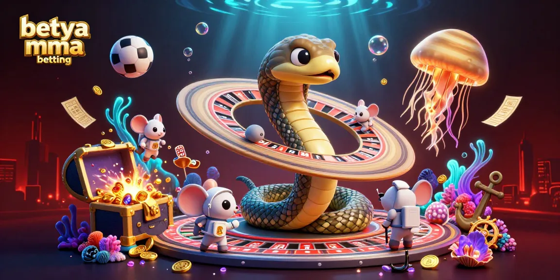 Engage with betya mma betting as astronaut mice place wagers on a cosmic roulette, surrounded by rich casino elements.