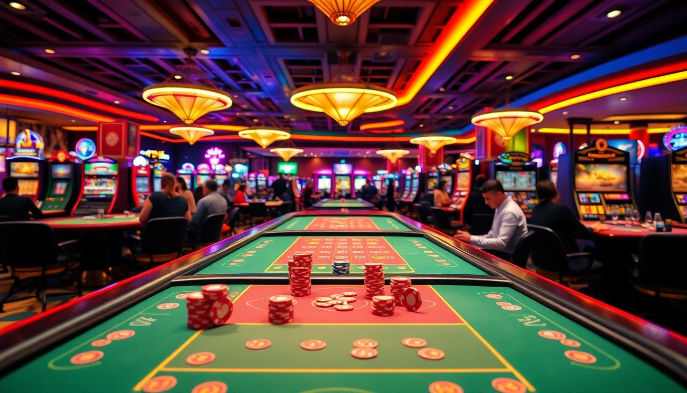 Discover casino bonuses at a vibrant casino filled with players and gaming excitement.