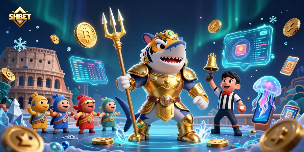 Experience thrilling gameplay with SHBET, featuring an epic underwater gambling scene full of vibrant elements.
