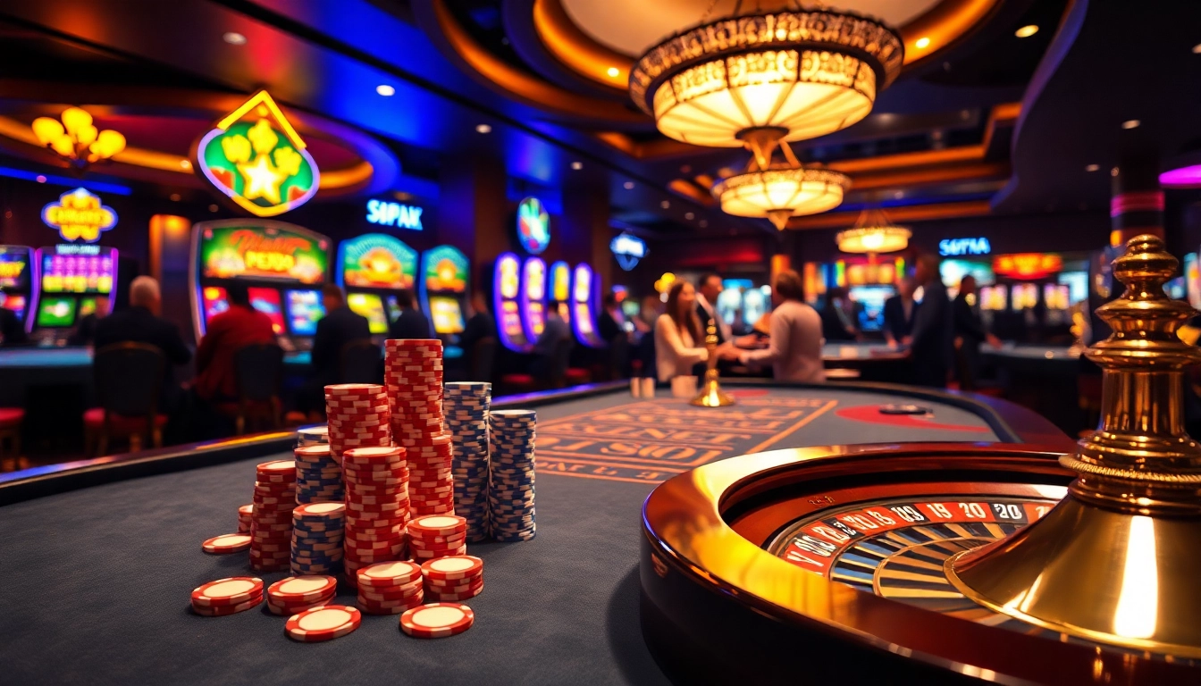 SODO casino scene showcasing an engaging poker game with vibrant tables and atmosphere.