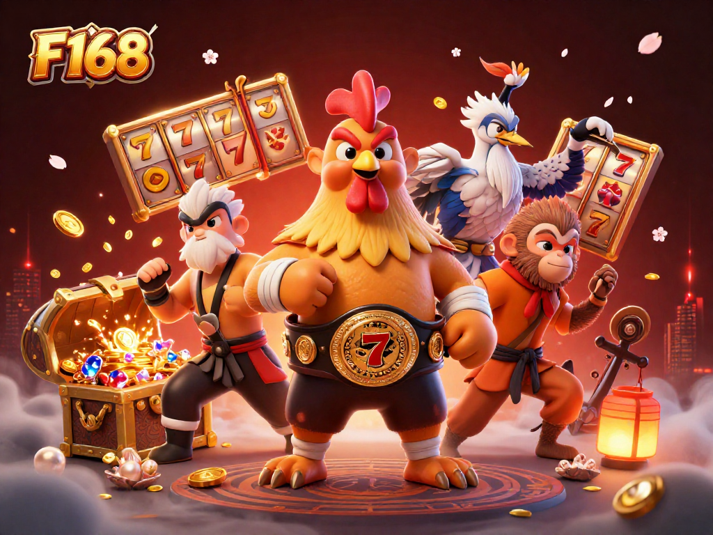 Experience thrilling gameplay at F168 with dynamic slot elements and colorful characters!