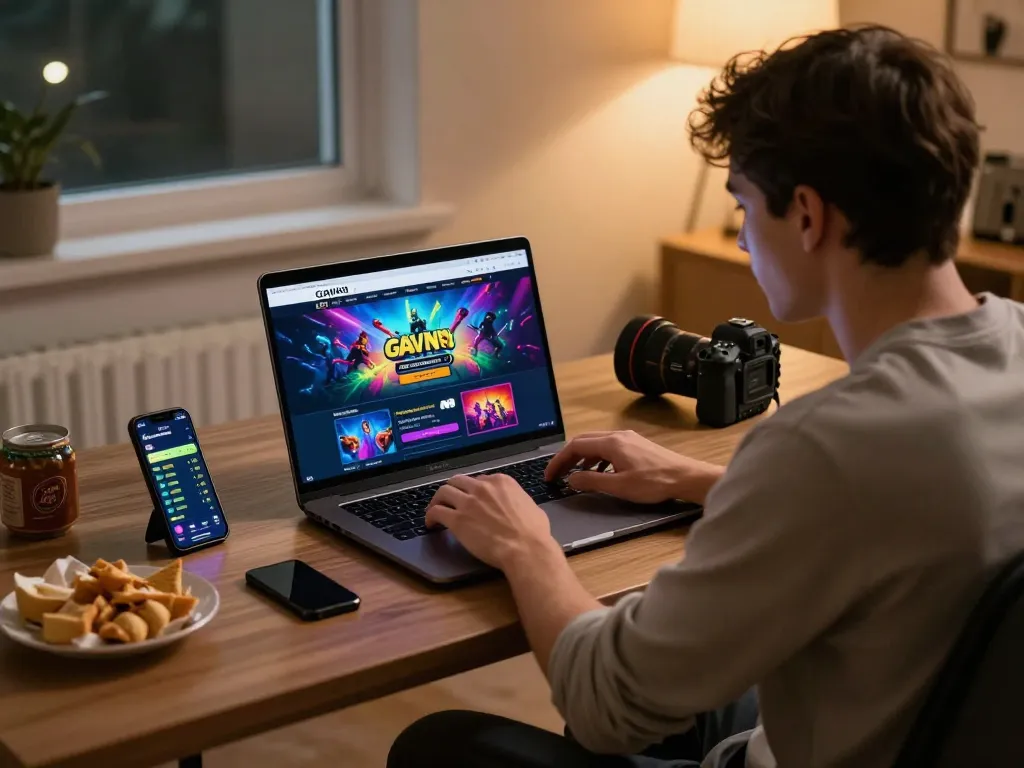 Capture of a user at https://gavn99.org/ enjoying online betting with vibrant graphics and gaming ambiance.