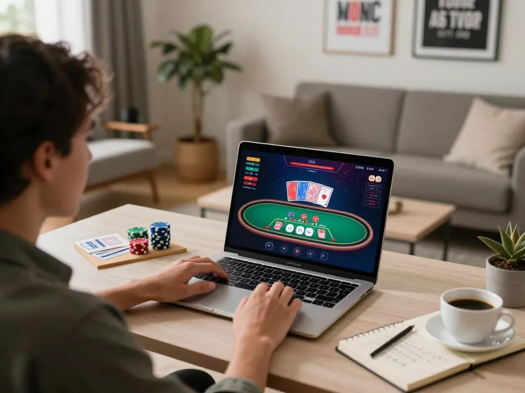Engaging online blackjack gameplay featuring SUNWIN, showcasing interactive live dealer action in a stylish home setting.