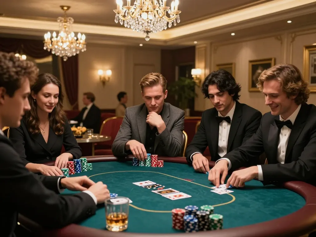 Permainan poker berisiko tinggi dengan elemen strategi defineyouniversity dan suasana mewah.