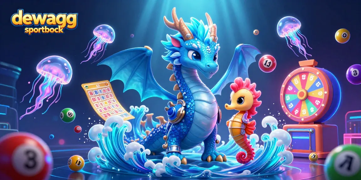 Engage with the excitement of dewagg sportbook as vibrant colorful lottery elements surround mystical characters.