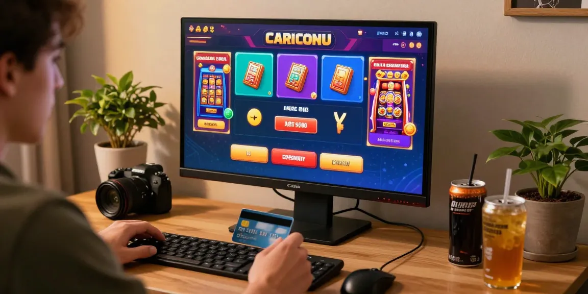 Engaged player using credit card deposit casinos at home with vibrant gaming displays