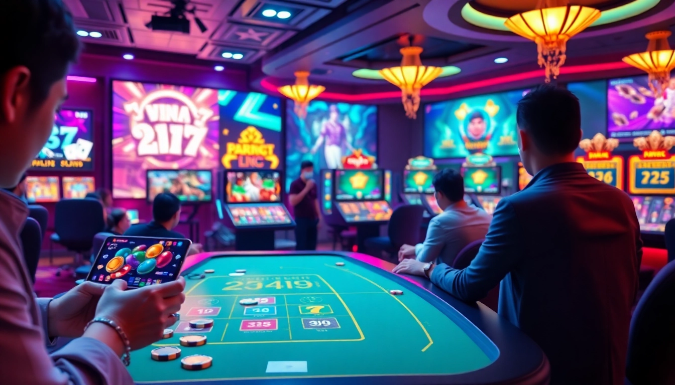 Experience the thrill of Thiên đường cờ bạc Nhatvip featuring vibrant casino games and a dynamic digital interface.