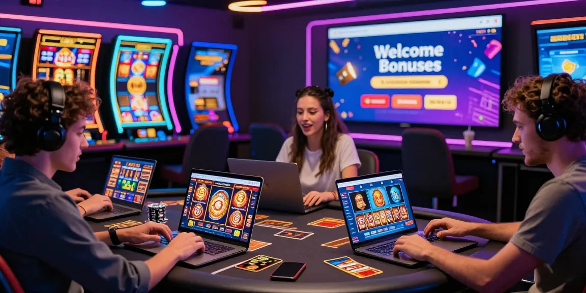 Players enjoying interactive games at casinos that accept credit cards, showcasing vibrant bonuses and a modern casino interface.