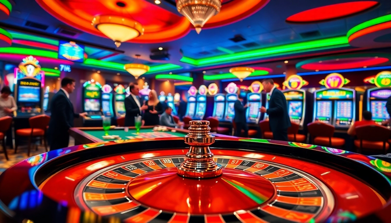 Erlebe hautnah die Spannung der casino-spiele de an einem Roulette-Tisch in einem lebhaften Casino.