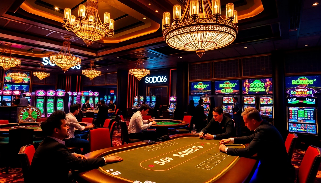 SODO66 players strategizing at a luxurious casino poker table