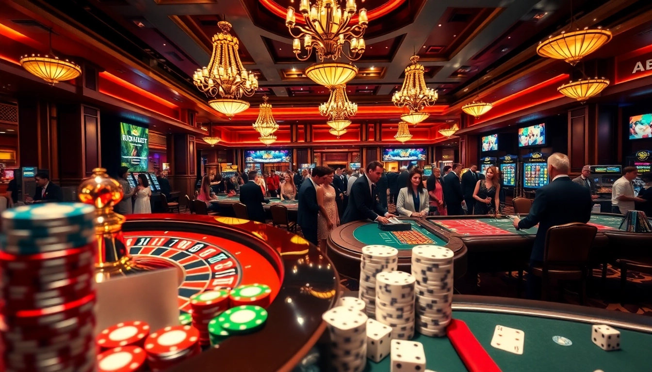 rikbet players engaging at a vibrant casino table with cards and chips
