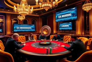 Engage with the excitement of online gambling at https://rr88c.mobi/ featuring a luxurious poker scene with vibrant chips.