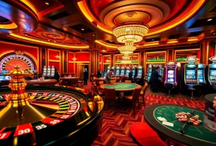 Experience the thrill of online gambling with the rr88 link featuring vibrant casino visuals of roulette and poker.