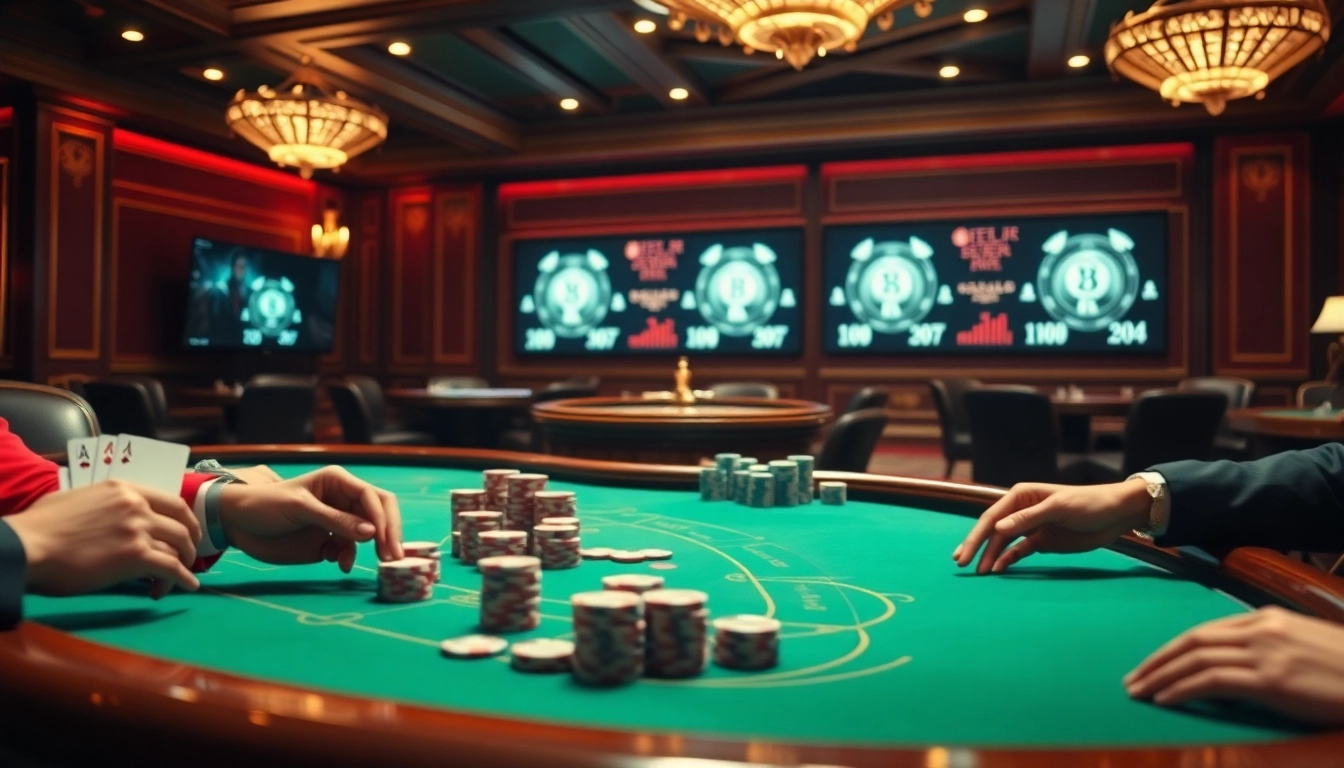 Playing poker at a luxurious casino while exploring the hidden wiki dark web for strategies.