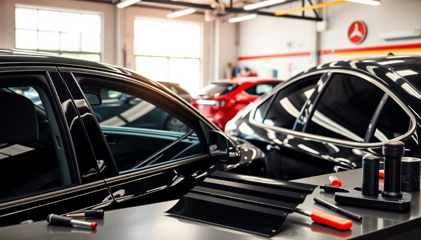 Enhance your car's style with a window tint gift card showcased in an automotive setting.